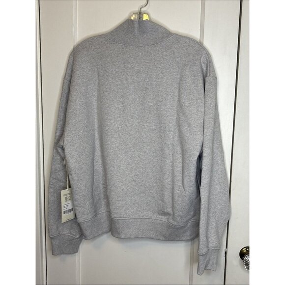 Mate The Label Organic Fleece Half Zip Sweatshirt Heather Grey NWT X-Large - Picture 8 of 9